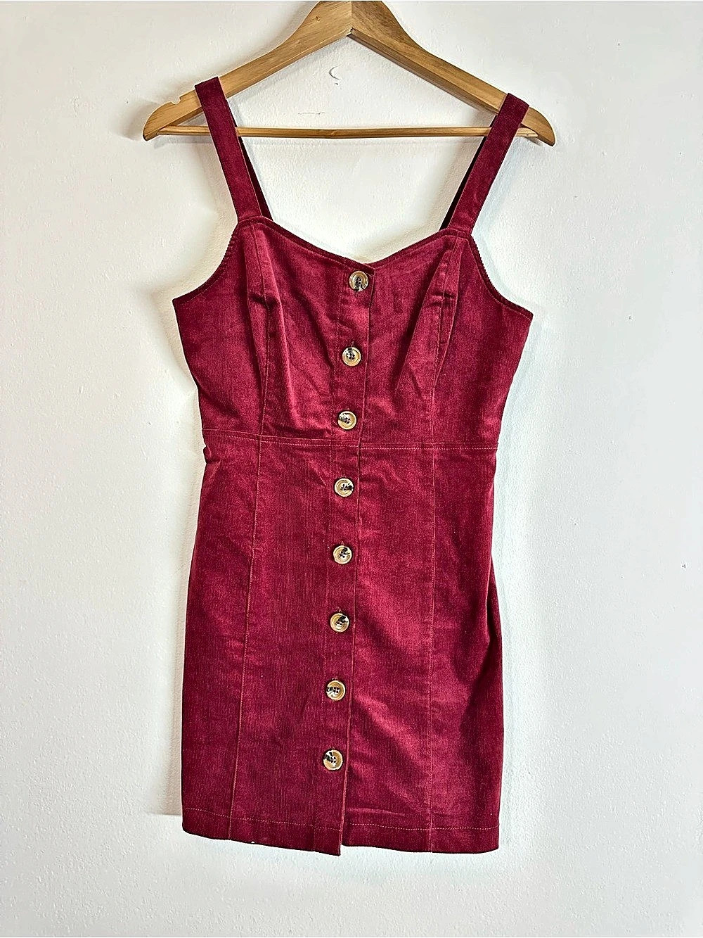 Altar’d State Corduroy Button Front Mini Dress Size Small